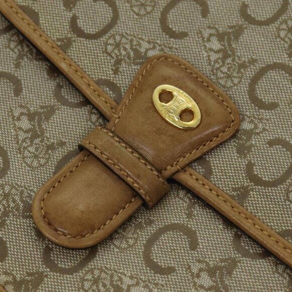 CELINE C Macadam Canvas Shoulder Bag Beige - Picture 8 of 16